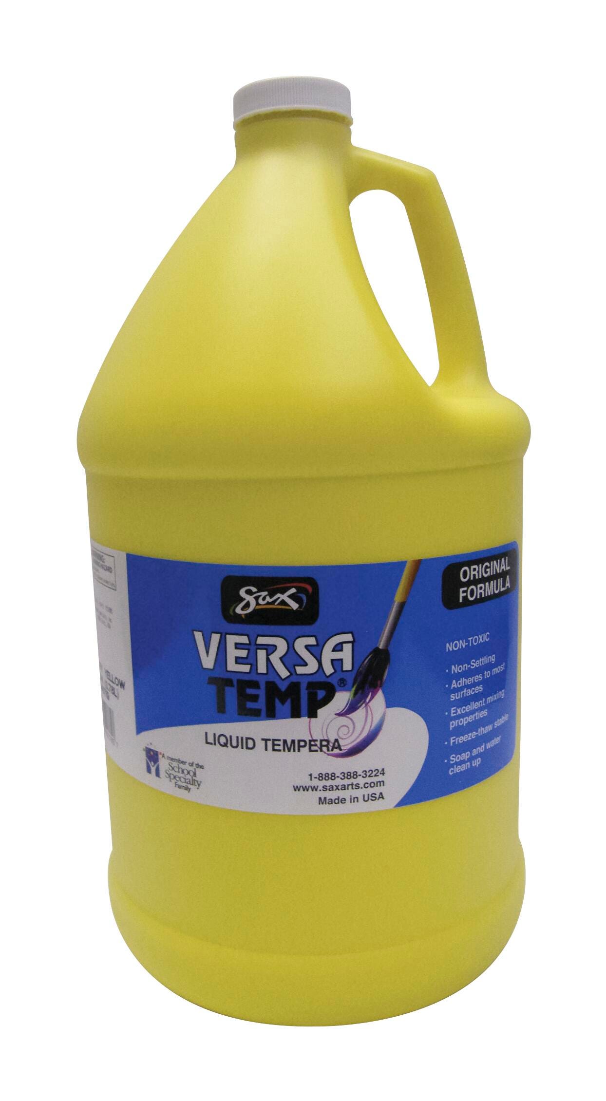 Sax Versatemp Heavy-Bodied Tempera Paint, 1 Gallon, Primary Yellow 1440719
